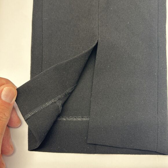 TAHARI Dress Pants Size 8 Black Straight Leg w/Side Slit Sash Belt New w/Tags - Picture 9 of 11